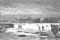 East River Freezes Solid: Brooklynites Brave Icy Commute, Young Entrepreneurs Cash In (1888)