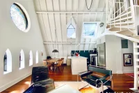 Fort Greene’s Divine Rental: Gothic Chapel Condo with Stained Glass, Lofty Ceilings, $4,100
