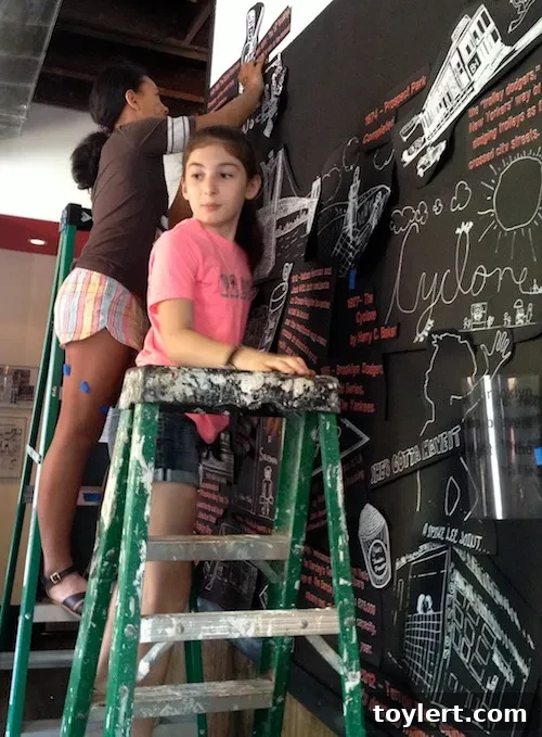 Park Slope Wine Bar Gets a Vibrant Makeover by Young Artists 5 A wider shot of the historically rich mural at Terroir Park Slope, illustrating its impressive scale and seamless integration within the restaurant's welcoming interior.