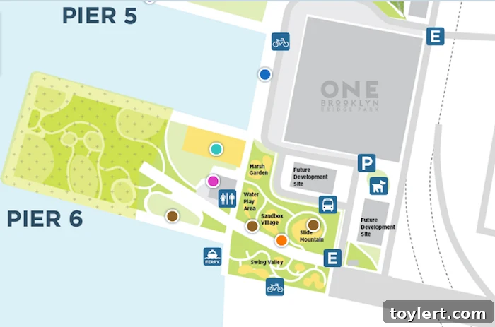 Politicians Pressure De Blasio to Halt Brooklyn Bridge Park Towers 2 Stunning panoramic view of Brooklyn Bridge Park with the iconic Manhattan skyline and Brooklyn Bridge in the background, showcasing its unique urban oasis appeal and recreational spaces.