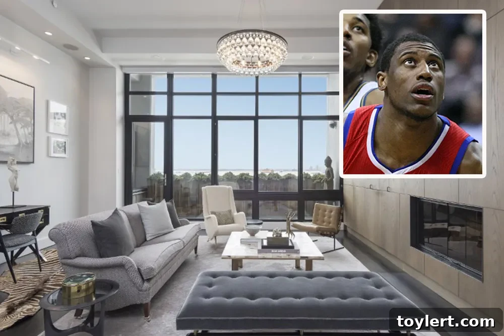 Inside Brooklyn Nets Star Thaddeus Young's $5.4 Million Brooklyn Heights Residence 2 Thaddeus Young's luxury condo at One Brooklyn Bridge Park with stunning city and water views from the balcony