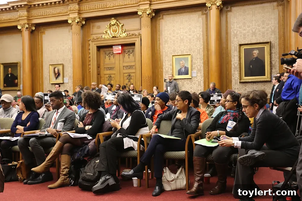 Borough Hall Overflows for Mayoral East New York Rezoning Hearing 2 East New York Public Hearing