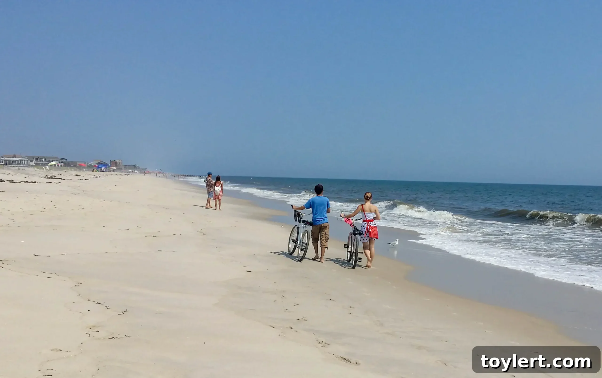The serene beach near Atlantique on Fire Island, a perfect spot for relaxation and ocean views.
