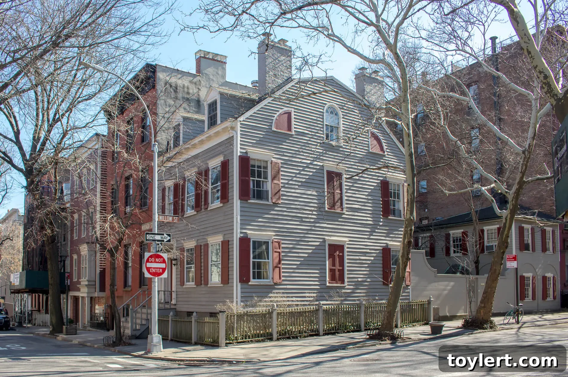 24 Middagh Street, Brooklyn Heights: A historic Federal-style home with classic architecture, rumored to be one of Brooklyn's oldest.