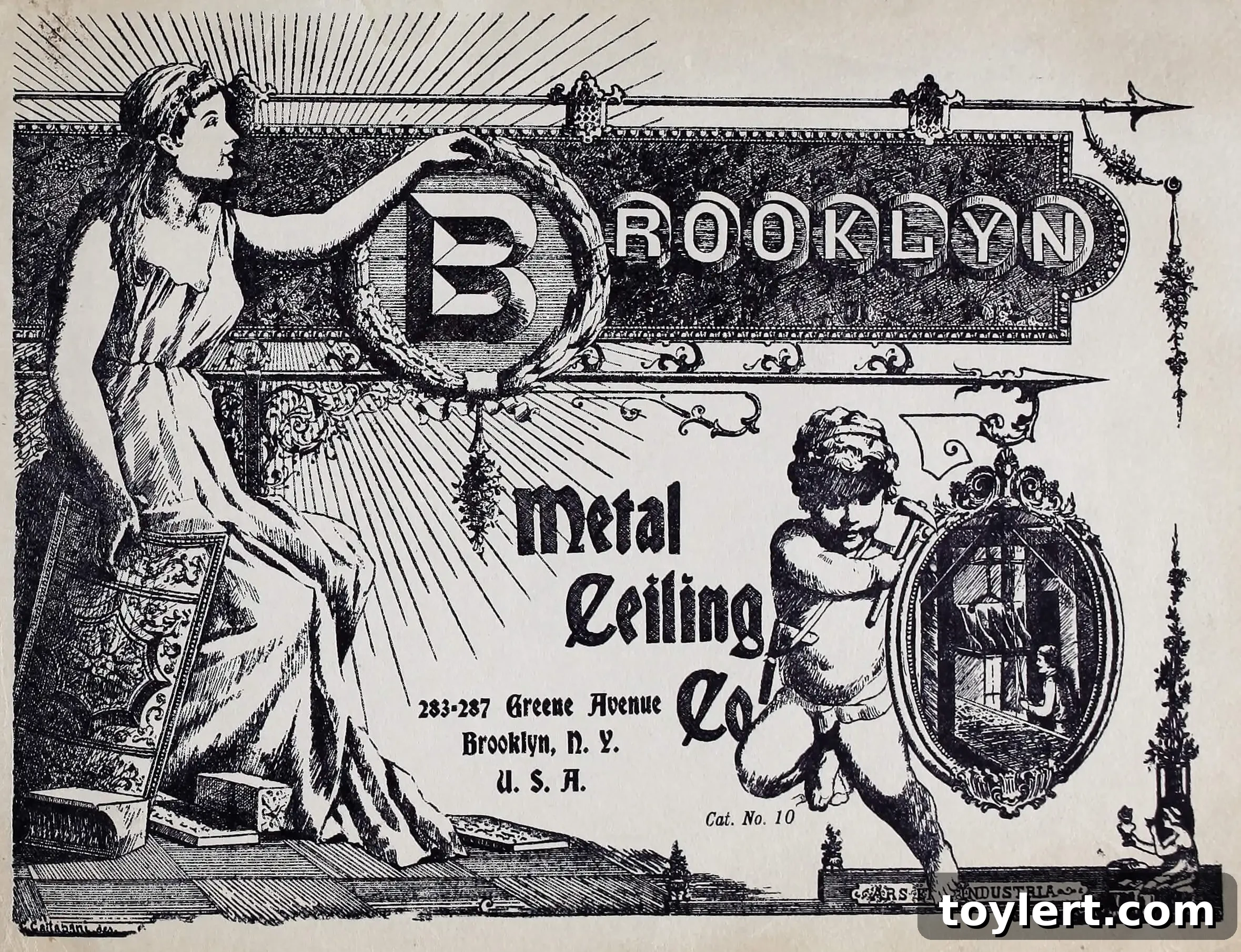 Brooklyn Metal Ceiling Company catalog page, 1900, showing decorative metal ceiling designs