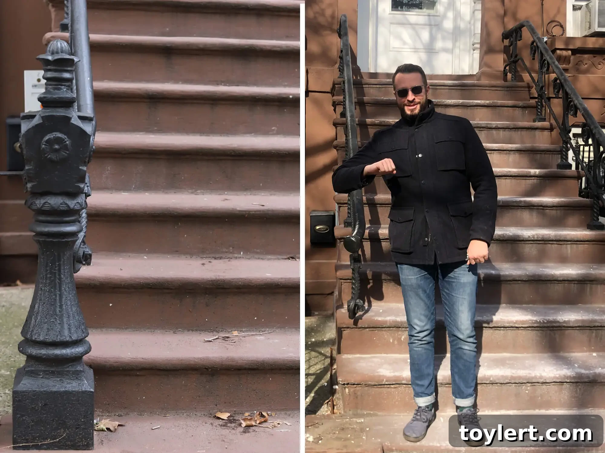 Brownstone Boys Revive Historic Stoop and Ironwork 2 brownstone stoop repair