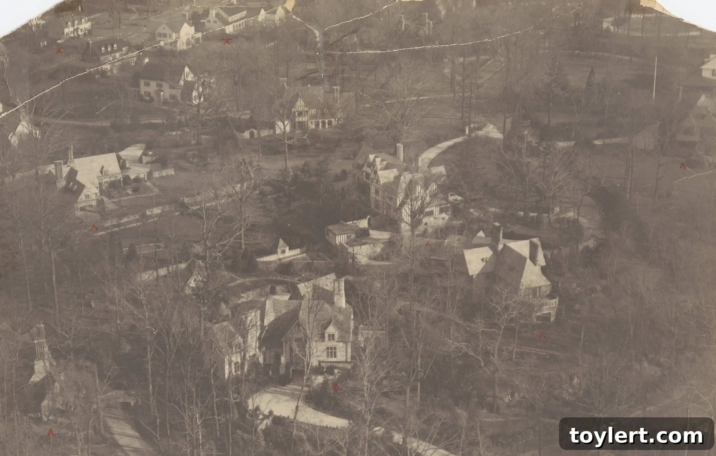 aerial view of lewis bowman houses in bronxville ny