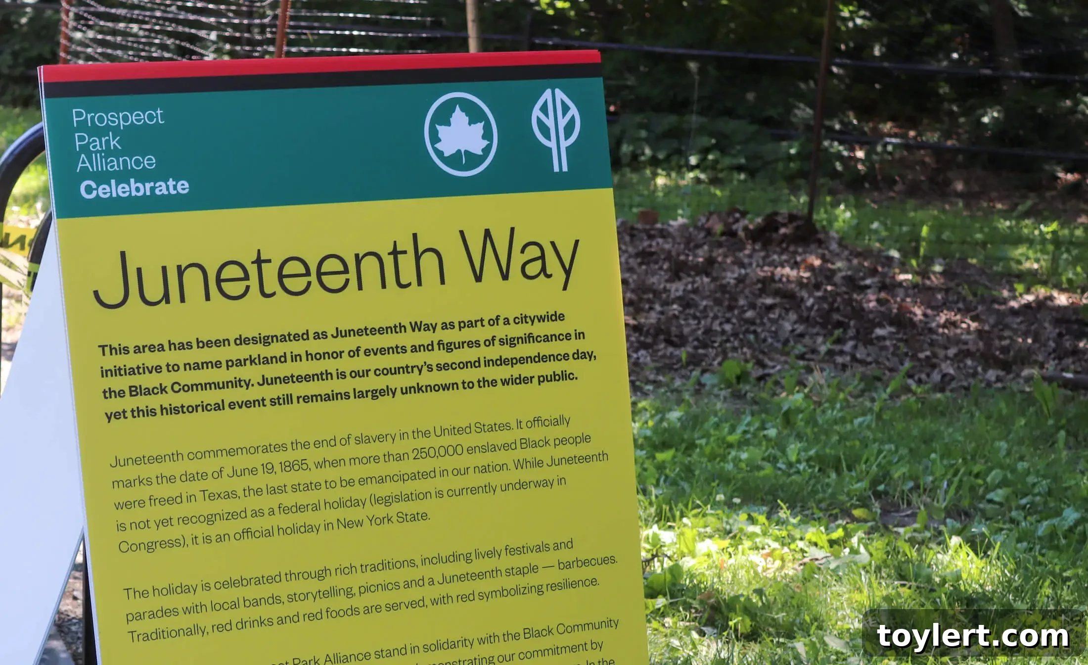interpretive signage for juneteenth way