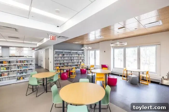 the interior of the renovated library
