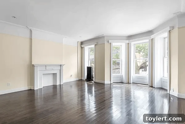interior of a historic Brooklyn home, showcasing original details
