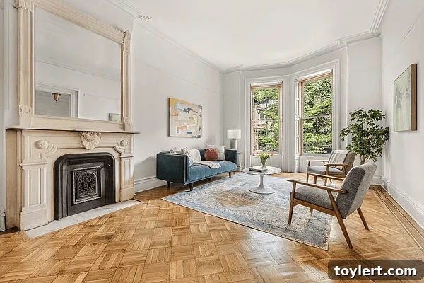 open house - parlor with mantel