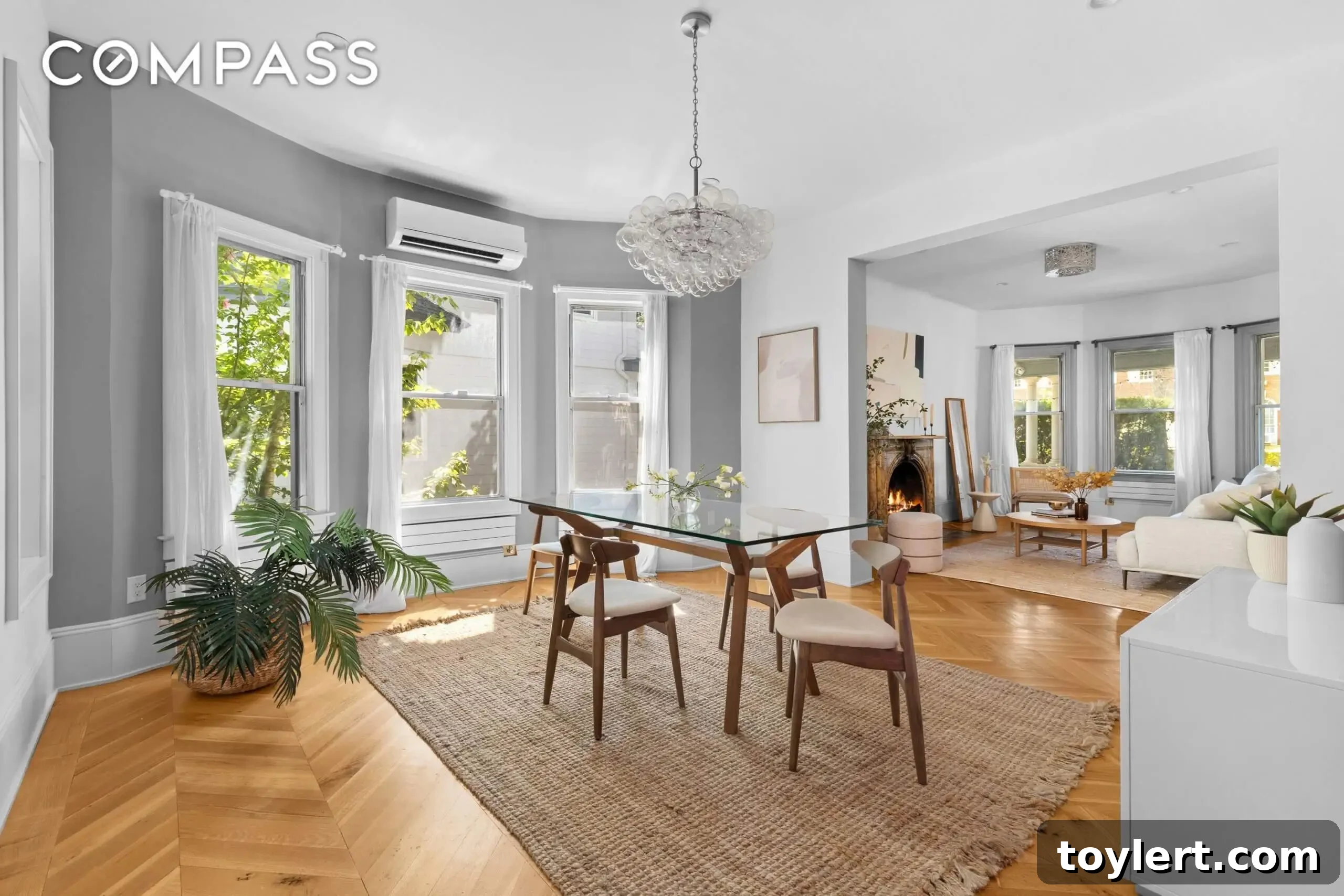 brooklyn - ditmas park dining room with wood floors