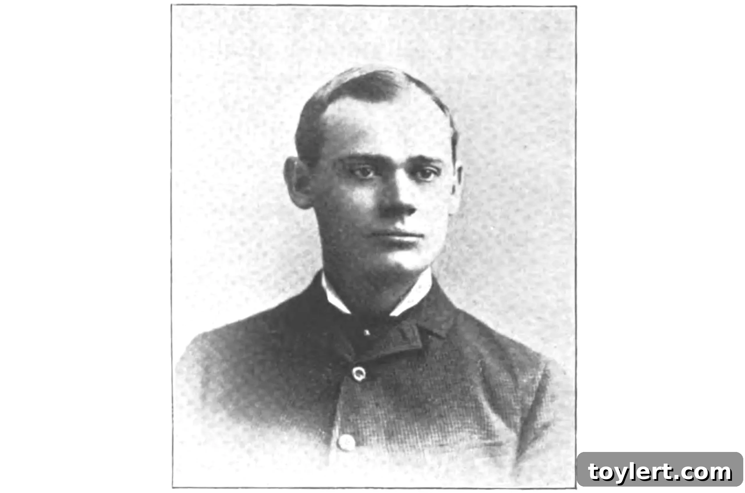 black and white portrait of john pope in a suit