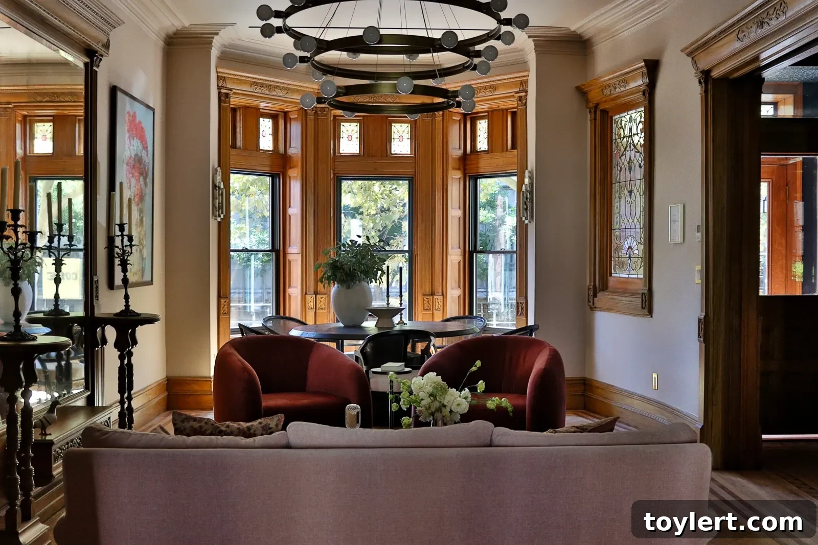 Real Simple Home's Grand Vision: A Crown Heights Townhouse Transformed 2 parlor with mirror, woodwork