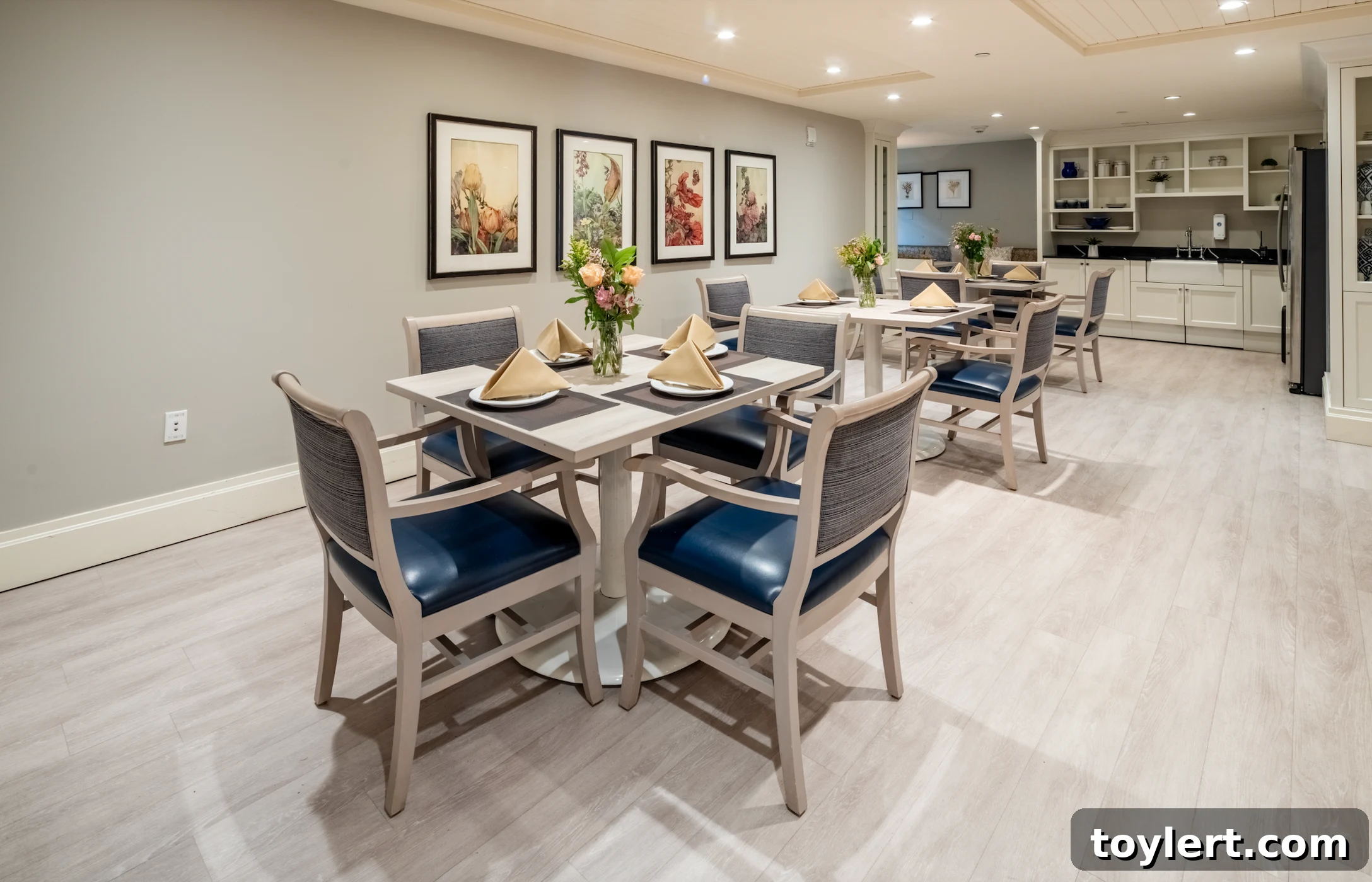 Elegant dining room at The Watermark at Brooklyn Heights, ready for residents