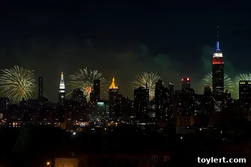 Tuesday Tidings 2 People gathering to watch 4th of July fireworks display over a city skyline