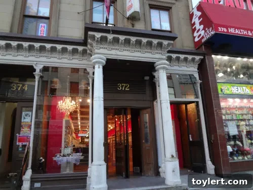 Historic New York building facade Classic street view of a historic building in New York City with intricate architectural details, suggesting urban charm and heritage.