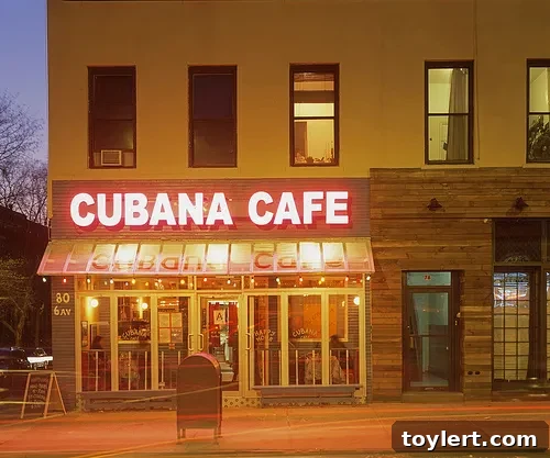 cubana-cafe A vibrant street scene capturing the essence of a Brooklyn cafe